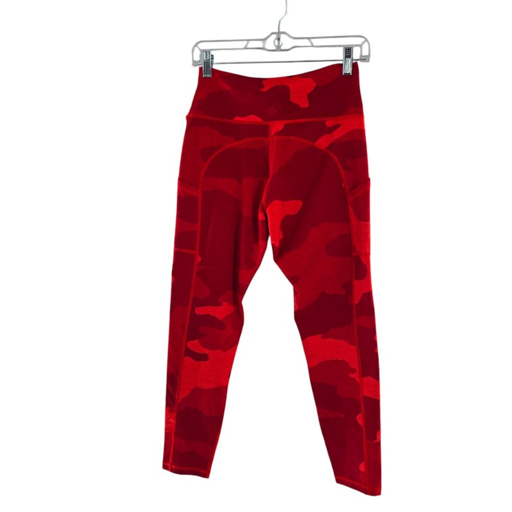Aerie The Hugger Pocket Legging High Rise in Red Orange Camo Print Size Medium
